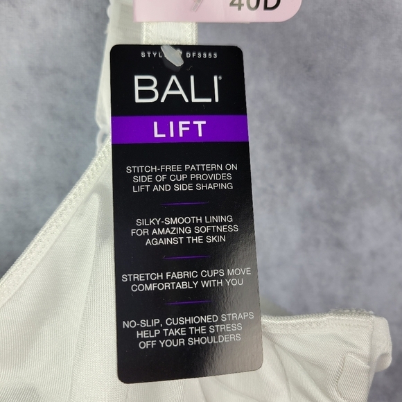 Bali® Live It Up® Full-Figure Seamless Underwire Bra Size 40D In white - Picture 6 of 13